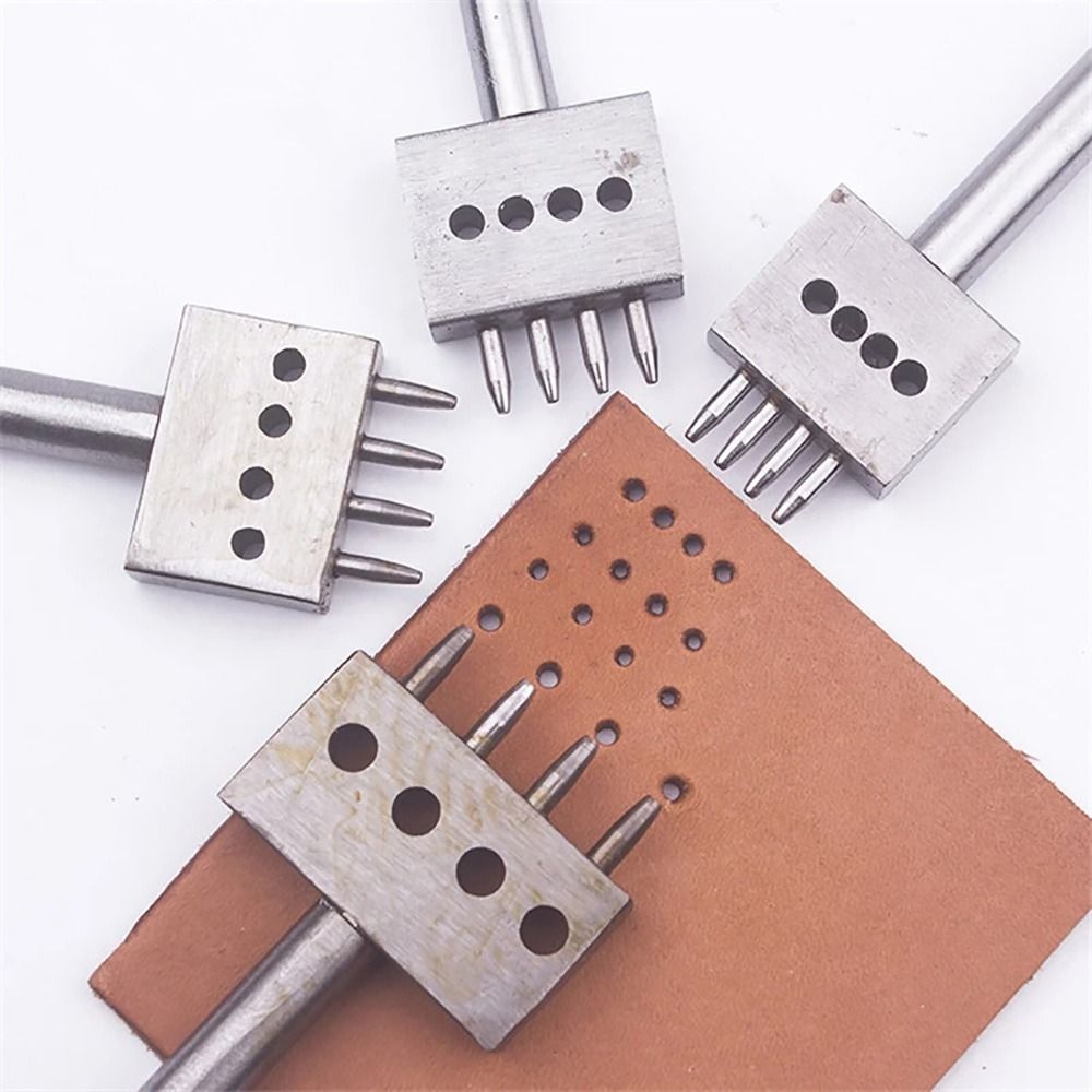 Leatherwork Hole Punch - أداة ثقب الجلد اليدوية بـ 2/4/6