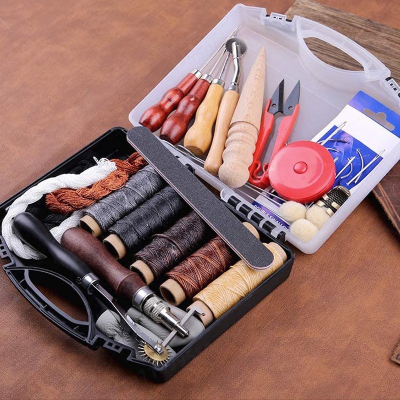 مجموعة أدوات الخياطة اليدوية ل - مراجعة Leatherwork Hole Punch وسعره