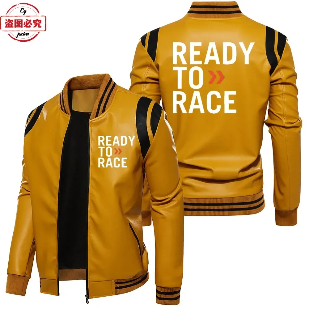 سترة جلدية مطبوعة بشعار Ready  - مراجعة Leather Work Jacket With Hood وسعره