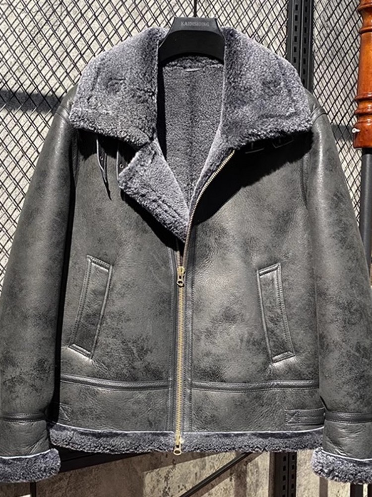 جاكيت رجالي شتوي دافئ من الجلد - مراجعة Leather Work Jacket With Hood وسعره