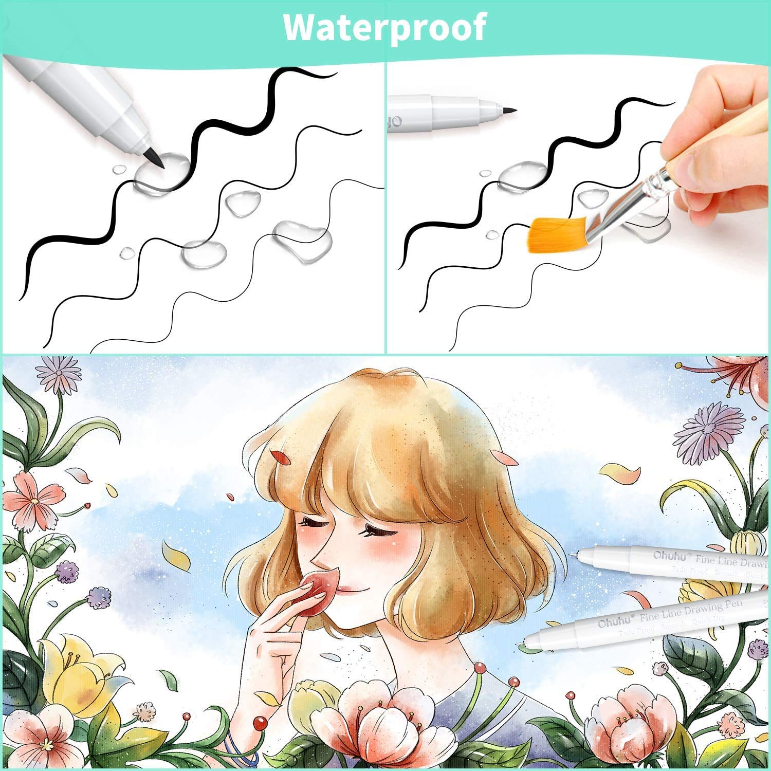 Ohuhu مايكرو القلم Fineliner أ - مراجعة Copic Marker Sketch وسعره